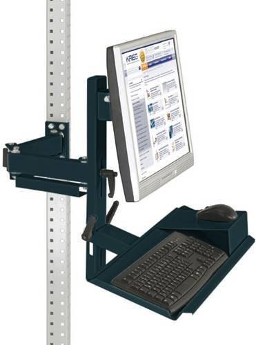 Manuflex Ergonomie Monitorträger ZB3628.7016 für UNIVERSAL und PROFI mit Tastatur- und Mausfläche, VESA-Adapter 100mm, Anthrazit/Schwarz - Bild 1