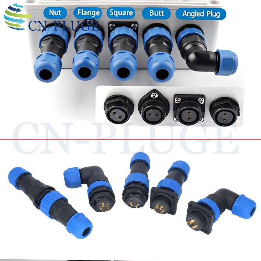 SZYingXian SD28 IP68 Wasserdichter Luftfahrtstecker Quadratische Einbaubuchse mit Innengewinde in Blau - Bild 6