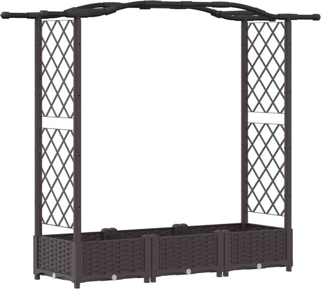 vidaXL Hochbeet mit Rankgitter und Dach in Braun, B/T/H: 169 x 40 x 125 cm - Bild 1