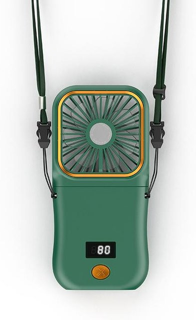 Happypilot Multifunktionsventilator grün: Tragbarer Mini-Nackenventilator und Handventilator mit USB-Ladefunktion und Powerbank-Funktion - Bild 1