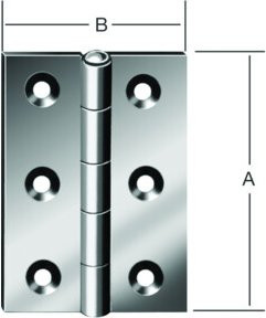 VORMANN Tür-Scharnier halbbreit, gerollt verzinkt, B: 3,2 cm, H: 4,0 cm - Bild 1