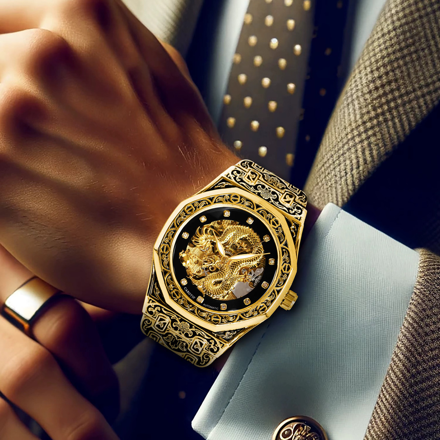 CAROTIF Armbanduhr Automatik, Edelstahl, Schwarz, Herren - Bild 2