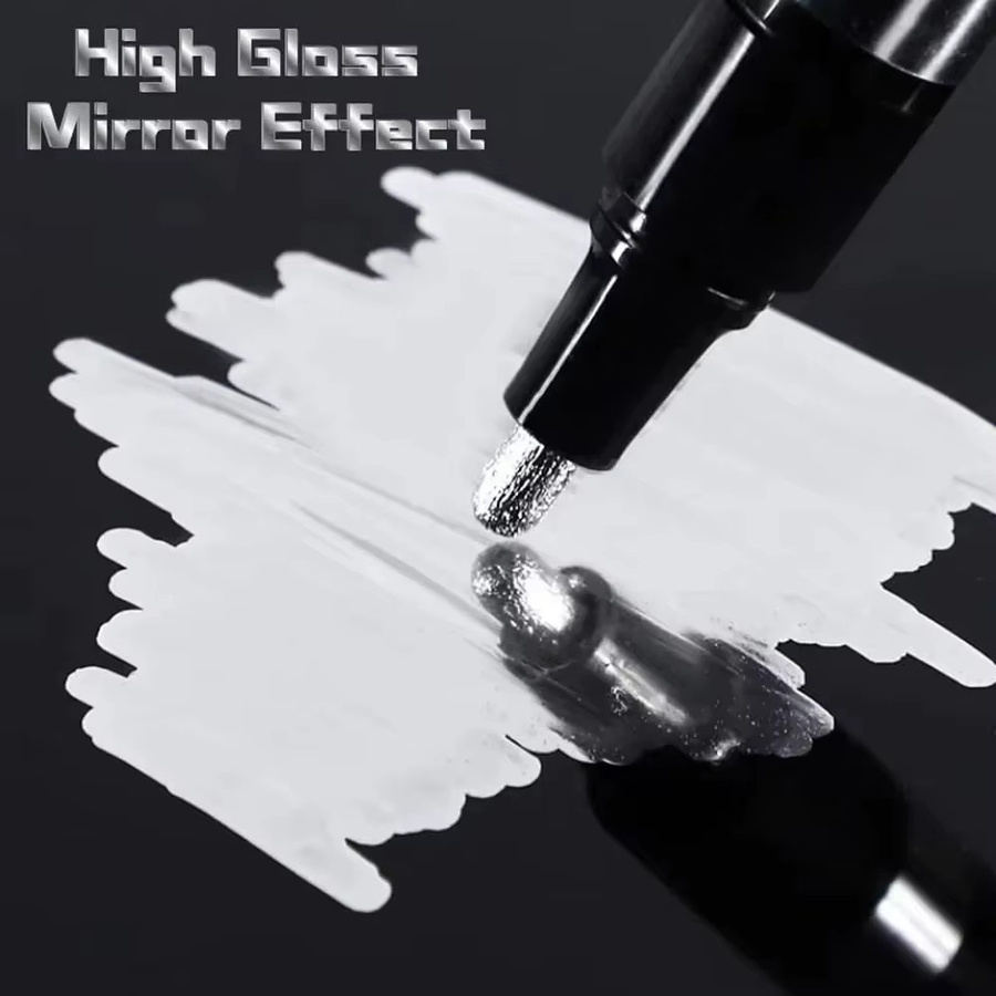 5er Set Chrom Marker für Reparaturen an Keramik, Glas und Metall in Gold und Silber mit 2mm Spitze - Bild 3