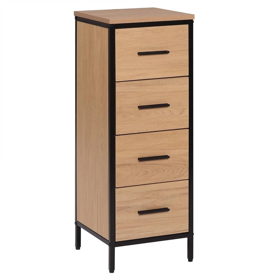 EUGAD Hochschrank mit 4 Schubladen aus Metall und Holzwerkstoff, B/T/H: 30 x 30 x 82 cm - Bild 2