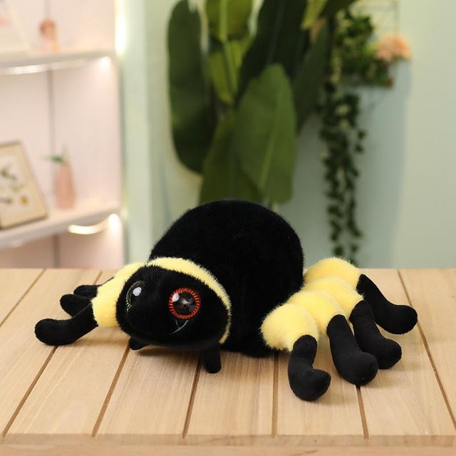 Kidsly Spinne Plüsch Spielzeug, Tarantel Puppe, Gelb, 20cm - Bild 1