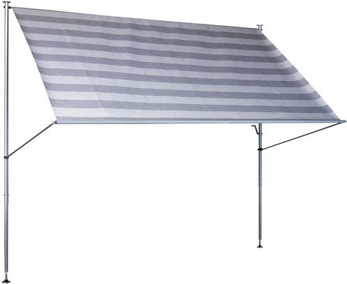 Klemmmarkise von ANGERER FREIZEITMÖBEL in Grau mit Stahlgestell, Breite: 150 cm, Tiefe: 170 cm - Bild 1