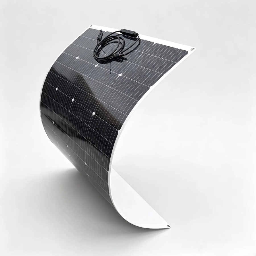 JINGYANGPV 150W Flexibles Monokristallines Solarpanel 12V, Biegbares PET Wasserdichtes Solarladegerät in Schwarz für Wohnwagen, Reisemobil, Boot und Camping - Bild 4