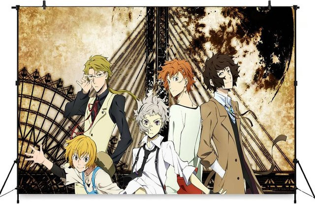 Mesuca Bungo Stray Dogs Dazai Chuuya Anime Fotohintergrund mit Blumen- und Ballon-Motiv, Mehrfarbig, B: 70 cm, H: 70 cm - Bild 1