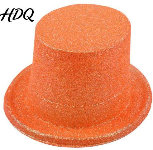 Home Textile Star Glitzerhut, Zylinder, Orange, Fantasy, Kunststoff - Bild 1