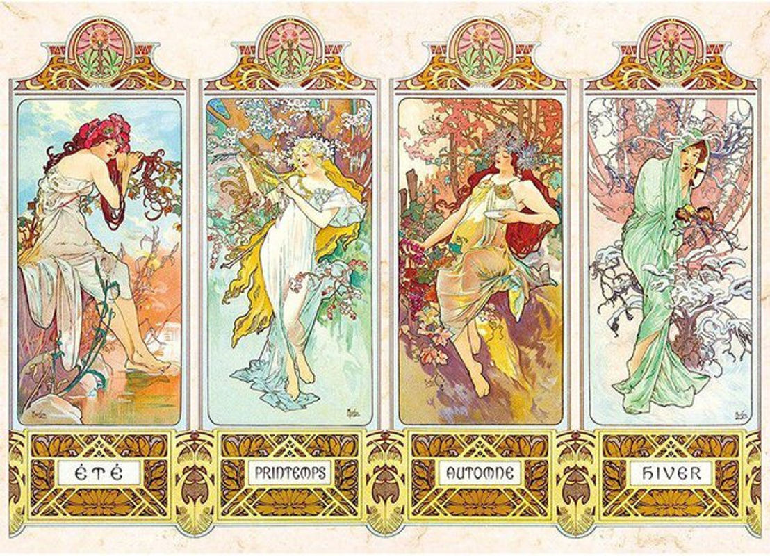 FIYO Diamond Painting Mucha Motiv als 5D DIY Stickset in Mehrfarbig, Rechteckig, B x H: 30 x 20 cm - Bild 1