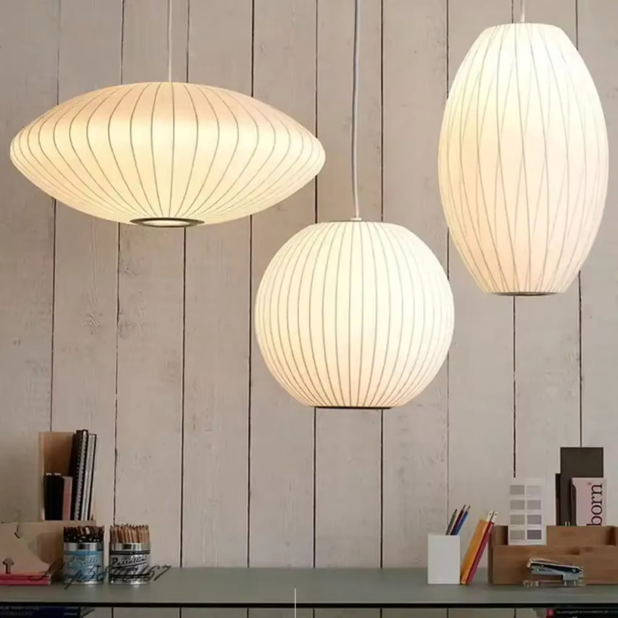 JOYINLED Pendellampe aus italienischer Seide für modernes Wohnzimmer und Esszimmer zur Innenbeleuchtung - Bild 2