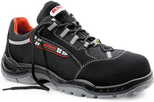 Elten Sicherheitshalbschuh Senex ESD S2 in Schwarz-Rot mit Cordura und Textil, Größe 44 - Bild 1
