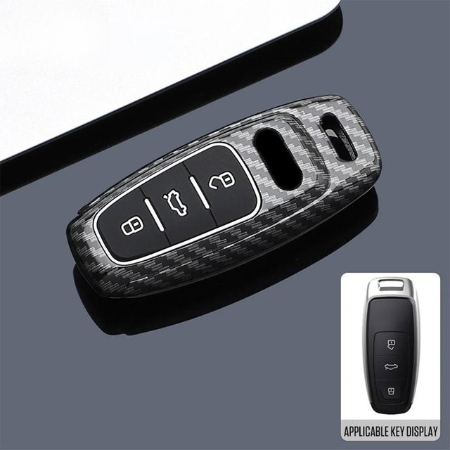ABS Carbon Autoschlüssel Etui Hülle in Schwarz für Audi Q8 RSQ8 A6 C8 S6 RS6 A7 S7 RS7 A3 A8 D5 E-tron GT Q4 Q7 von SS-Clothing - Bild 1