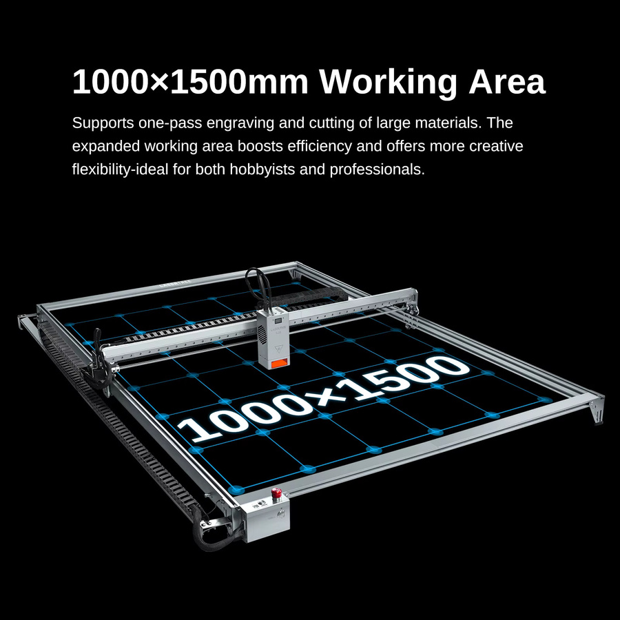 LASER TREE Lasergravurmaschine mit 60 W Lasermodul und Air Assist in Silber, Arbeitsbereich: 1000 x 1500 mm - Bild 2