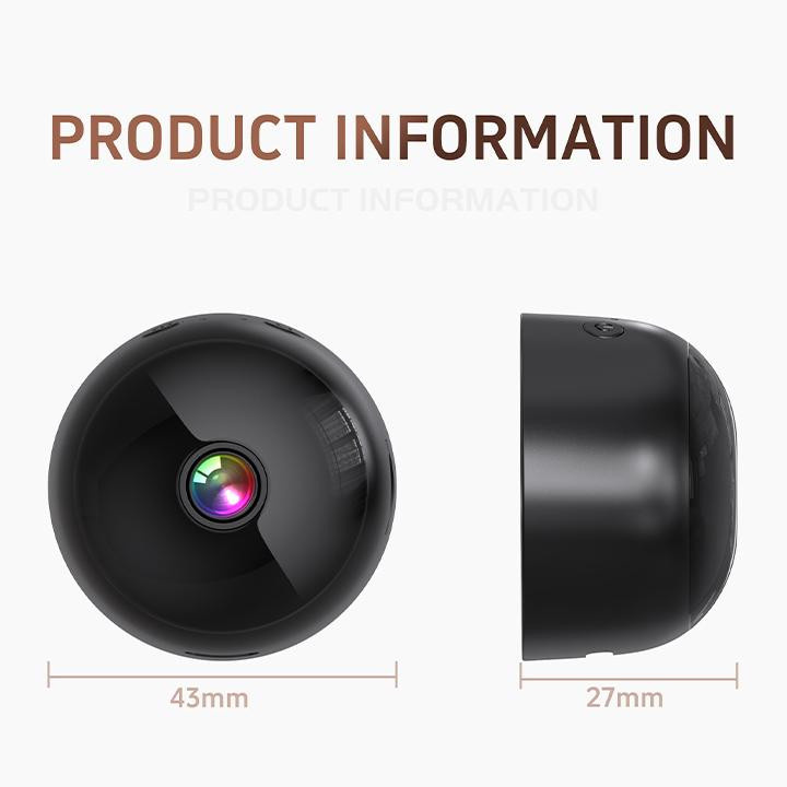 Meiteai-All Mini WiFi Smart Überwachungskamera in Schwarz mit HD 1080P, 360 Grad Drehbarkeit und 32G Speicherkarte - Bild 5