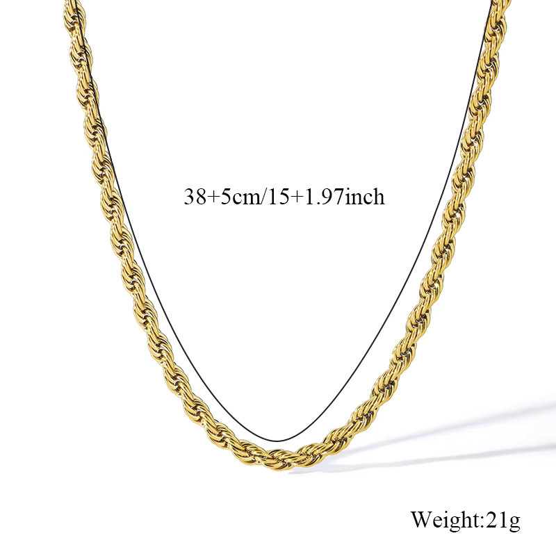 GANEMLY Halskette, 18K Gold überzogen, Edelstahl, Damen - Bild 2