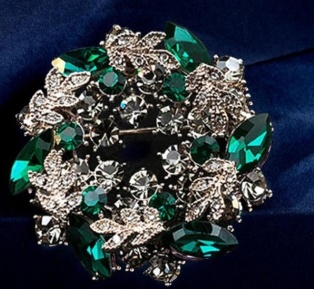 Lucky Star Jewelry Blumenbrosche, Emaille-Anstecknadel, grün, Damen - Bild 1