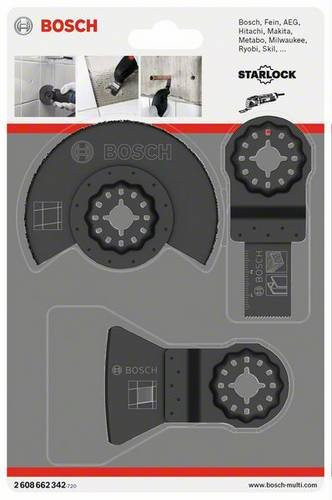 Bosch Starlock Fliesen-Basis-Set 3-teilig für Stein, Holz und Metall in Grau - Bild 1