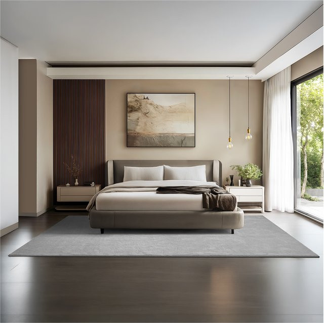 tectake Kurzflorteppich Soft Zone Grau, B/T/H: 200 x 290 x 1,50 cm - Bild 1