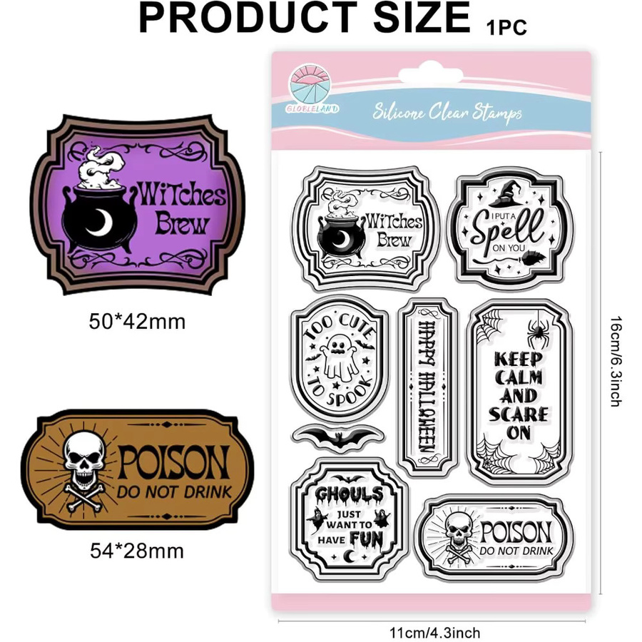 Transparenter Stempel für Scrapbooking und Kartenherstellung mit Halloween-Motiv, Farbe: Transparent - Bild 3