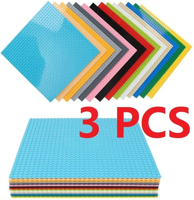 AMAZINGBLOKS Klassische Grundplatten Blöcke, 3-teiliges Set, Kunststoff, Bunt / Mehrfarbig - Bild 1