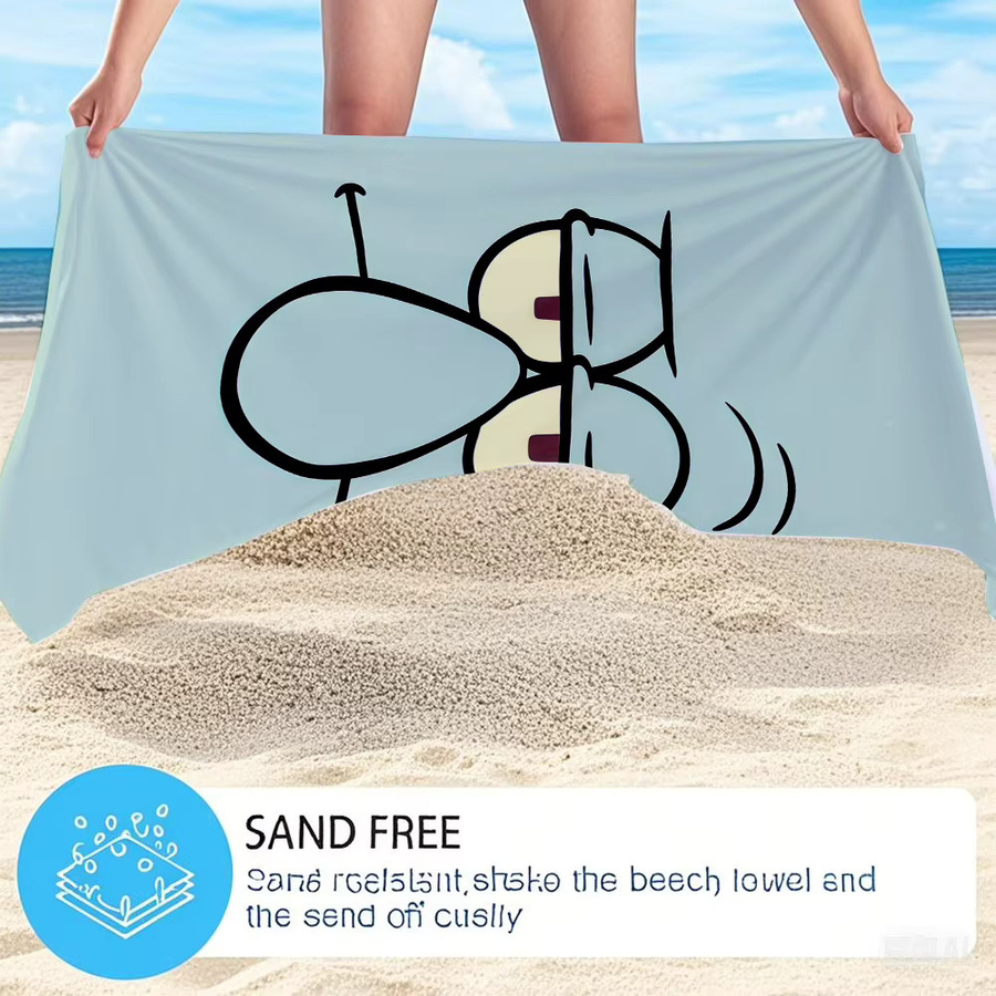 Potdemiel Badetuch SpongeBob und Patrick Star aus Mikrofaser, schnell trocknendes Strandtuch für Schwimmen, Camping und Yoga - Bild 2