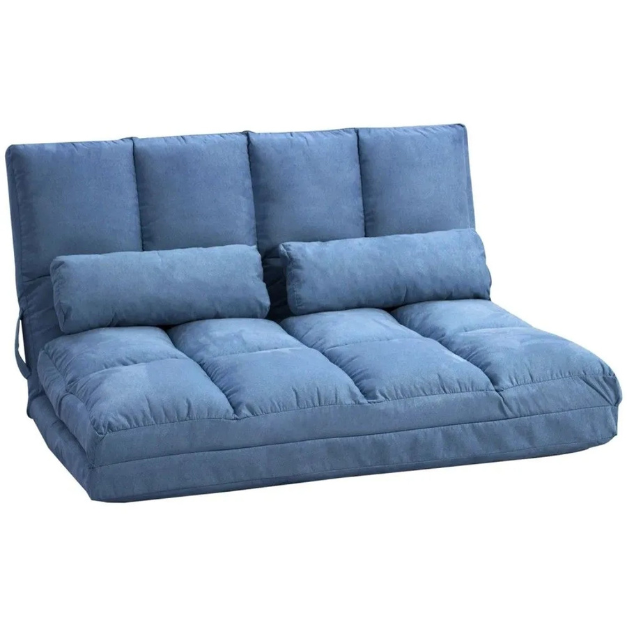 HOMCOM 2-in-1 Bodenstuhl als Bodensessel und Bett mit verstellbarer Rückenlehne, Blau - Bild 2