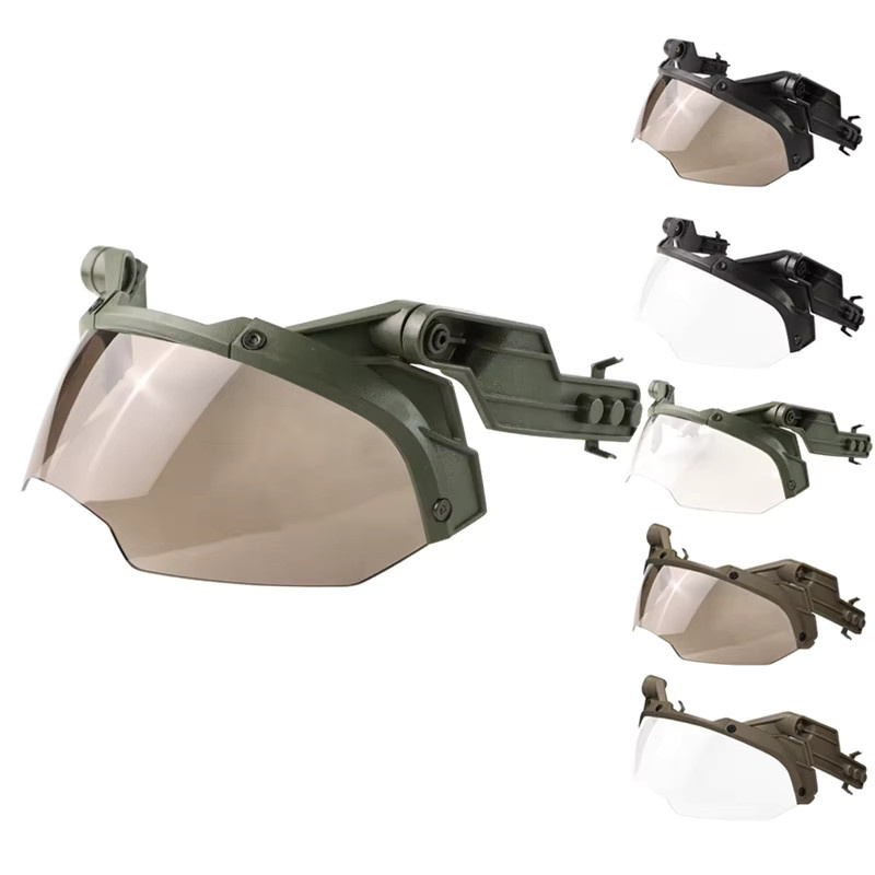 BOOIU Taktische Helmbrille Full Vision in Schwarz, verstellbare Schutzbrille für FAST-Helme, 90 Grad abnehmbar für Jagd und CS-Spiele - Bild 2