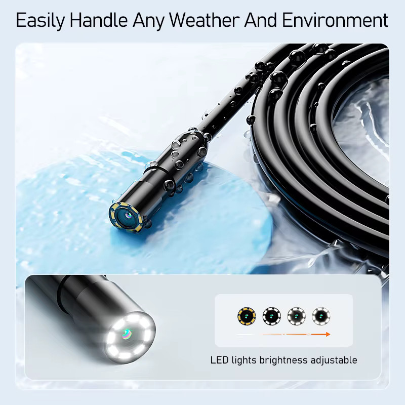 ILIHOME Tragbares Industrie-Endoskop mit 4,3 Zoll IPS-Bildschirm, 8mm Sonde und 8 LEDs in Schwarz - Bild 4