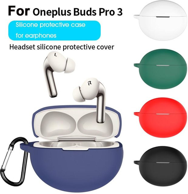 OnePlus Buds Pro 3 Silikon-Schutzhülle, Staubdichte Kopfhörerhülle in Schwarz - Bild 1