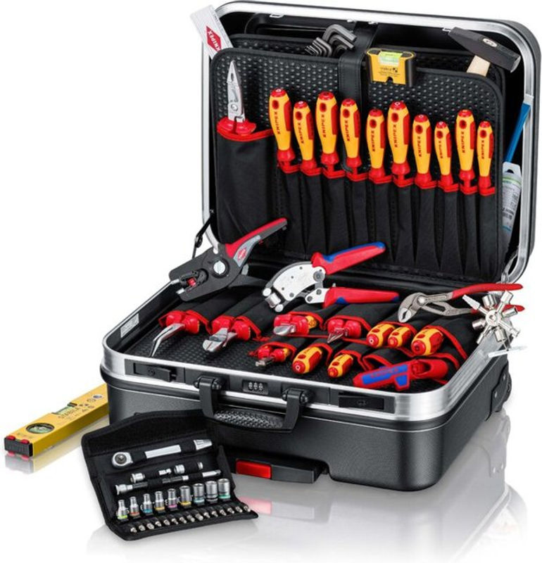 Knipex Werkzeugkoffer BIG Basic Move ElektroPlus, 68-teilig, Schwarz, B: 43,0 cm, H: 28,0 cm, T: 5,1 cm - Bild 2