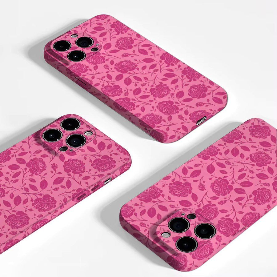 Potdemiel Handyhülle Pink Rose Trace für iPhone 17 16 15 14 13 Pro Max Plus, robuste doppelschichtige magnetische Hülle - Bild 3