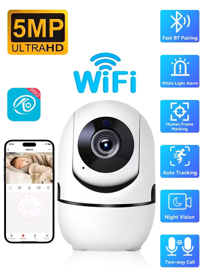 PEGATAH 4er Set WiFi IP Überwachungskameras mit 8MP Auflösung, 5,0X Zoom und Alarmfunktion, Farbe: Weiß - Bild 5