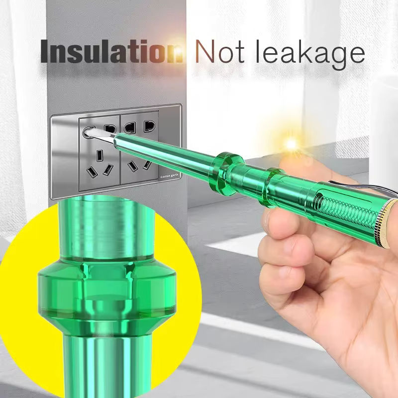Laoa Spannungsprüfer mit Messkopf aus Messing in Grün für 100-500VAC - Bild 2