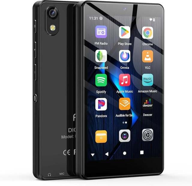 Fanvace MP3-Player mit Bluetooth 5.0 und WLAN, Android 13 OS, Spotify-Unterstützung, Kamera und Lautsprechern, Schwarz, 32GB/96GB - Bild 1
