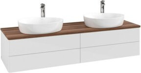 V&B Waschtischunterschrank Antao ohne Frontstruktur in Weiß lackiert, B: 160 cm, T: 50 cm - Bild 1
