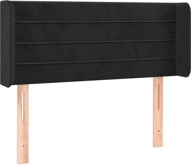vidaXL LED Kopfteil aus Samt in Schwarz mit USB-Ladeport und integrierter Beleuchtung, B/T/H: 103 x 16 x 78/88 cm - Bild 1