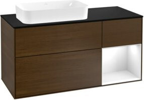 V&B Waschtischunterschrank Finion mit Wandbeleuchtung, Weiß lackiert, Breite: 120 cm, Tiefe: 50,1 cm, Höhe: 50,1 cm - Bild 1