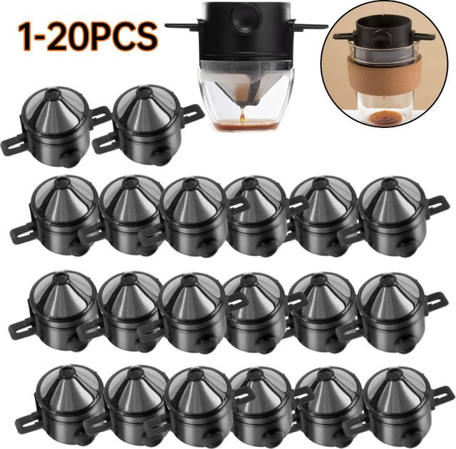 APWIKOGER Tragbarer papierloser Drip-Kaffee-Filter und Tee-Infuser in Schwarz, runde Form, B/T/H: 12,0 x 7,5 x 20,0 cm - Bild 1