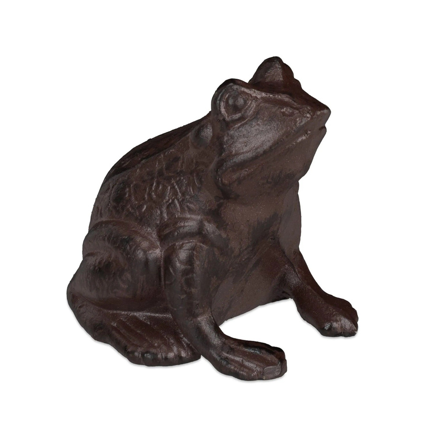 Relaxdays Gartenfigur Frosch aus Gusseisen in Braun Antik, Tischdeko Vintage, B/T/H: 12,5 x 10,0 x 13,0 cm - Bild 2