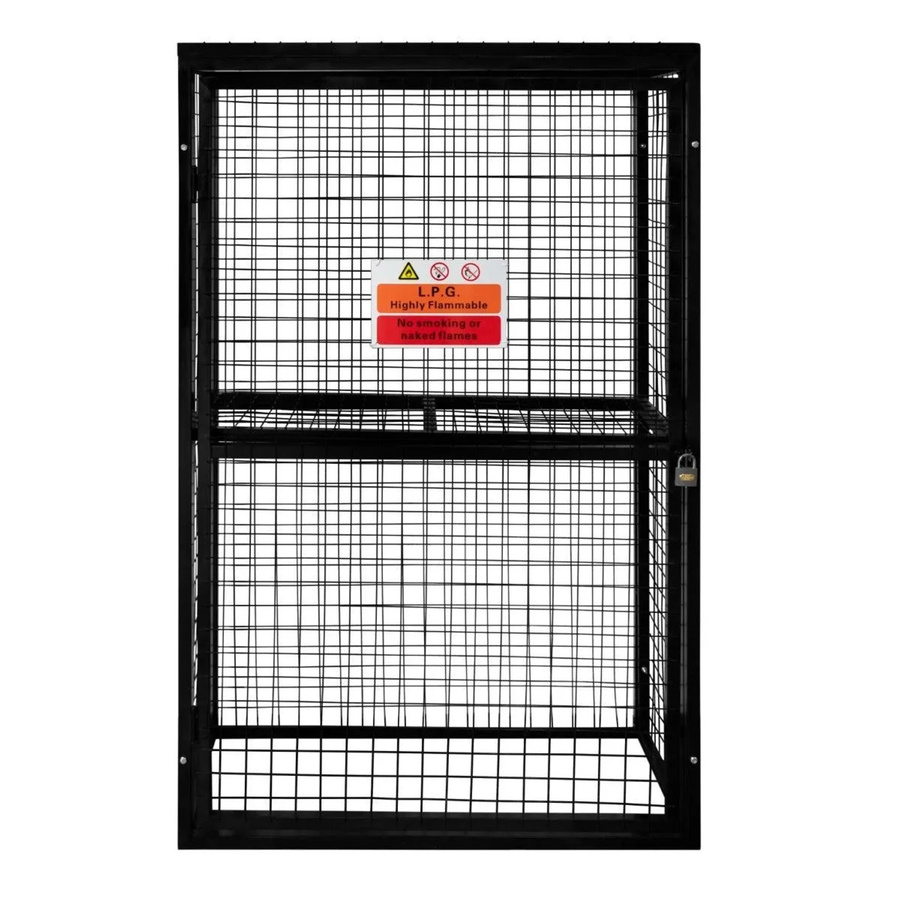 Monstershop Klappbare Gasflaschenlagerung aus Stahl in Schwarz, B/T/H: 184 x 116 x 57 cm - Bild 2