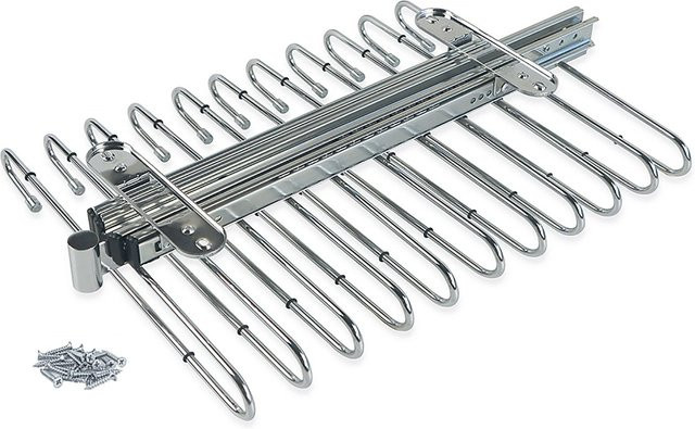 Emuca Ausziehbare Kleiderstange Self 800 für tiefe Schränke in Grau Metallic aus Stahl und Kunststoff, Breite: 80 cm, Höhe: 110 cm - Bild 1