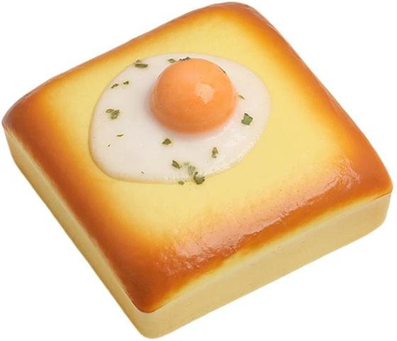 3D Falsches Essen Spiegelei Toast Squishy Fidget Spielzeug, multicolour - Bild 1