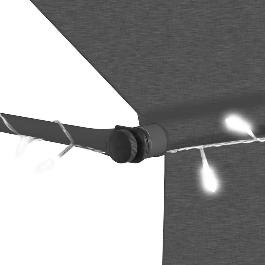 Vidaxl Handaufrollbare Markise mit LED in Anthrazit, Breite: 300 cm - Bild 2