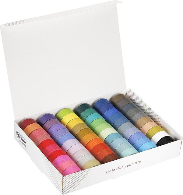 Yiran toy 1 Washi Masking Tape Set Multicolor, 60 Rollen Bastelband für Scrapbook, DIY und Geschenkverpackungen, Breite: 8 mm und 15 mm - Bild 1