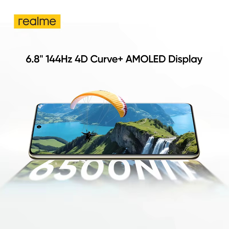 realme 16 Pro Plus 5G Smartphone Gold mit 6,8 Zoll gebogenem AMOLED-Display 144Hz, 7000mAh Akku, 200MP OIS-Kamera, 80W Schnellladen, NFC und Next AI - Bild 4