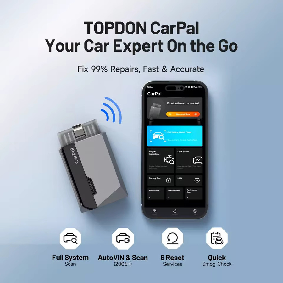 TOPDON OBD2 Bluetooth Scanner für Auto mit Systemdiagnose und Batterietest in Schwarz - Bild 3