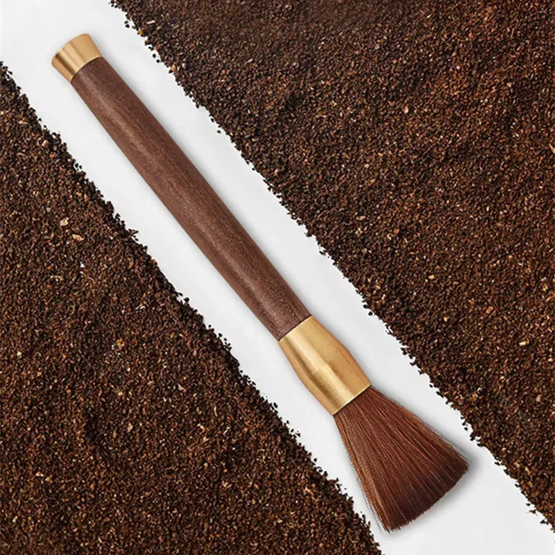 JUSTINLAU Kaffeepulver-Reinigungsset mit Reinigungsbürste aus Holz und Bohnenpulver-Luftgebläse zur Staubentfernung für Kaffeemühlen, Braun - Bild 4