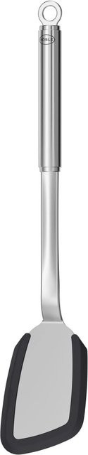Rösle Pfannenwender mit Silikonrand und Rundgriff in Schwarz und Silber, B/T/H: 37 x 7 x 3 cm - Bild 1