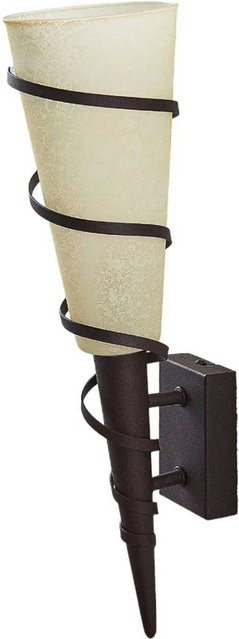 Lindby Wandleuchte Anouk Wandlampe in Braun aus Metall und Glas im Landhaus Vintage Stil, 1-flammig, E14 - Bild 1